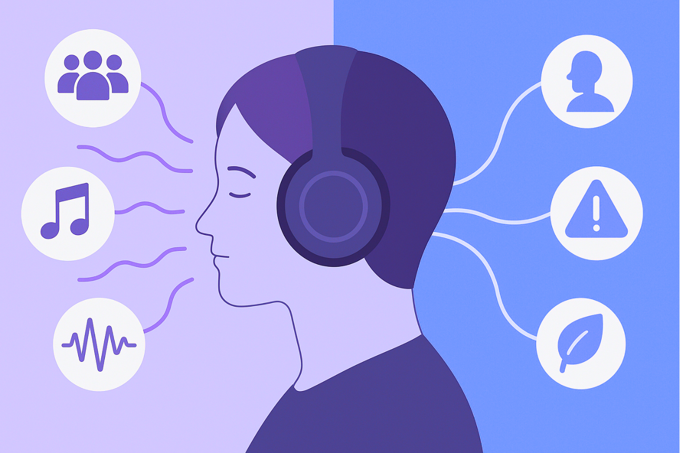 Side-by-side comparison of brain sound processing